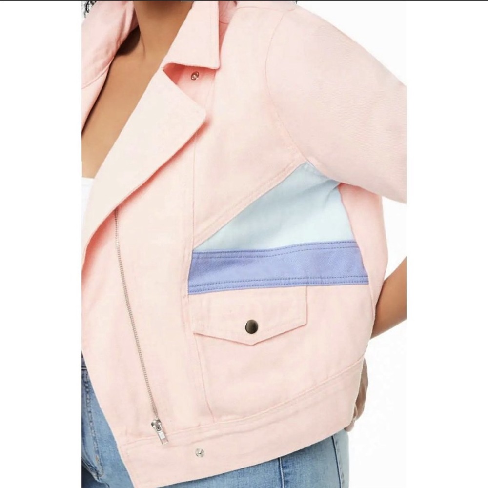 Forever 21 Plus Color Blocked Denim Jacket - Picture 4 of 11